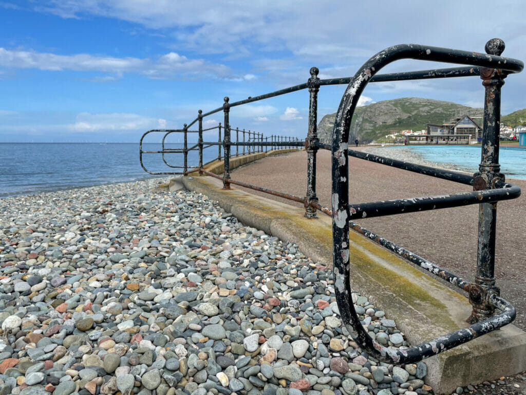 Photo of railing along the Llandudno Prom near the RNLI Station. Taken on a Welshot Photo event