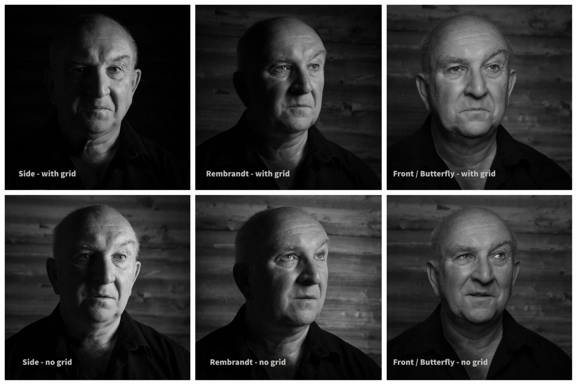 Black and White Photo of a Man being photographed using a variety of different photographic techniques - Learning About Photographic Studio Lighting