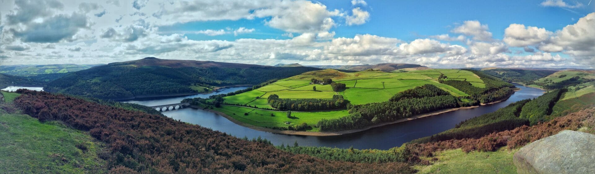 A Day In Buxton - Photography In The Peak District - Photo showing the rolling hills , trees and farm buildings in the Peak district